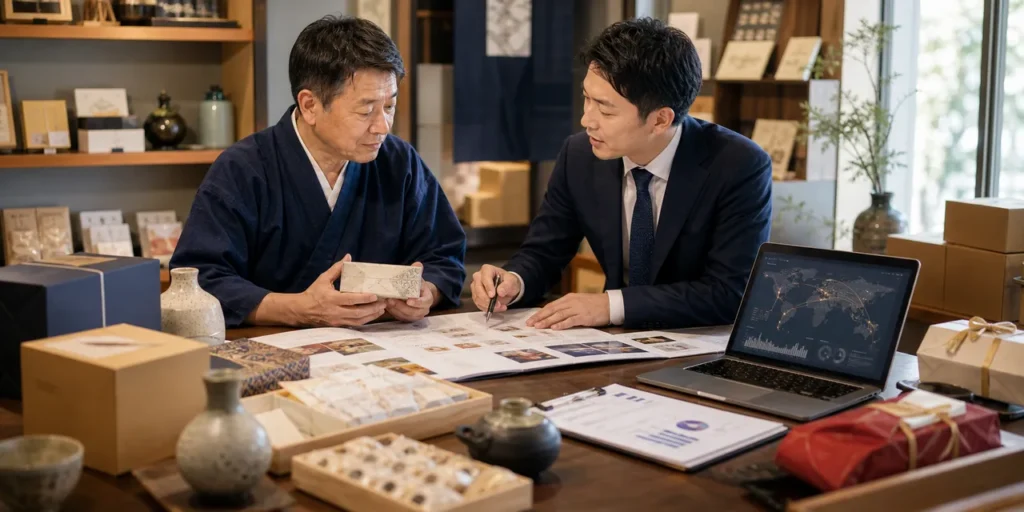 地域工芸品ECの承継を検討する様子